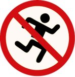 Znak zakaz biegania - okrągły