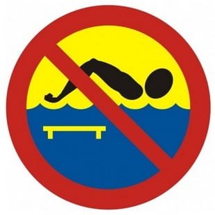 A3 Znak - Kąpiel zabroniona - most