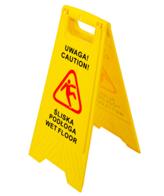 Potykacz uwaga śliska podłoga