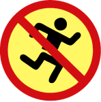 Znak zakaz biegania
